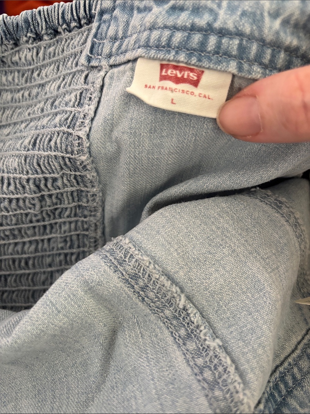 Levi's Light Blue Denim Skirt Dress with Spaghetti Straps - Picture 7 of 8